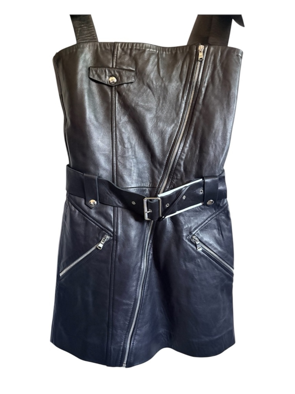 Zara Black Leather Jacket - Zara Woman Studio